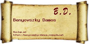 Benyovszky Damos névjegykártya